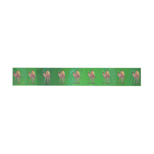 Camel Christmas On Green Wraparound Address Label