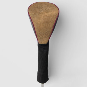 Camel-colour leather background golf head cover