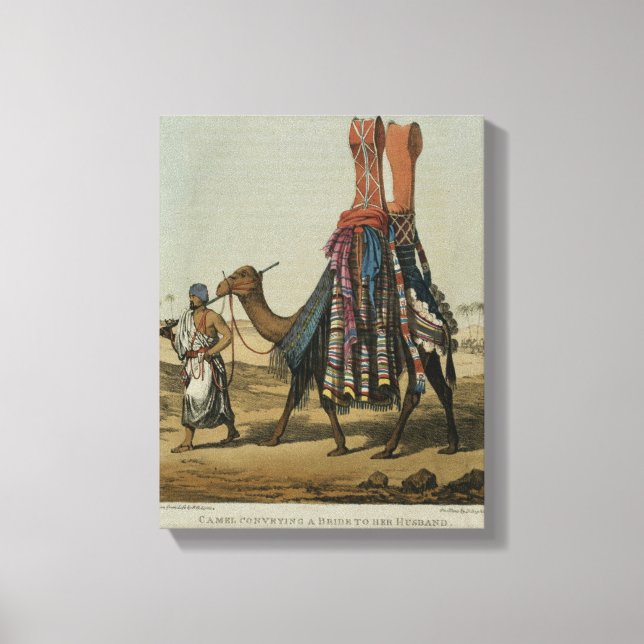 Camel Conveying a Bride to her Husband, engraved b Canvas Print (Front)
