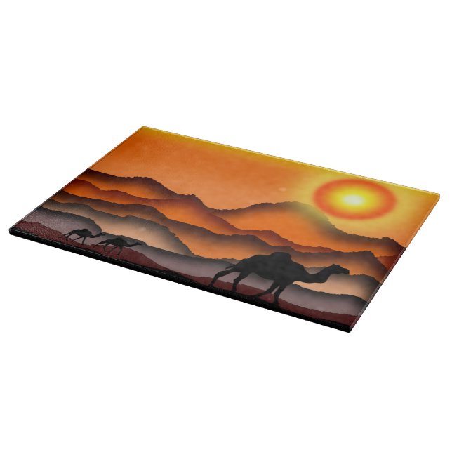 Camel Cutting Board with Deser Sunset (Corner)