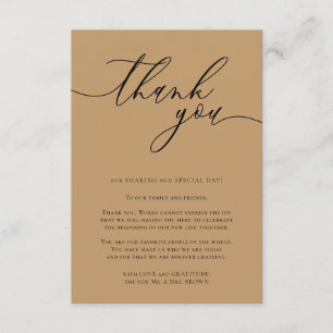 Camel Desert Fallow Calligraphic Photo Thank You Enclosure Card