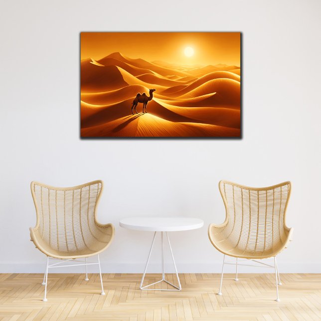 Camel desert sand sun yellow animal Egypt art Canvas Print (Creator Uploaded)