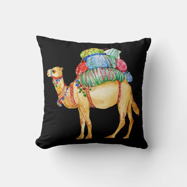 Camel Dromedary Throw Pillow (Front)