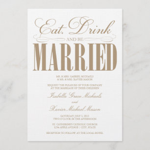 Camel Eat, Drink & Be Married Wedding Invitation