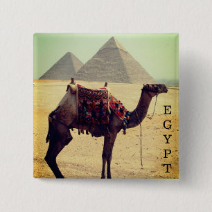 camel egypt pyramids 2 inch square button