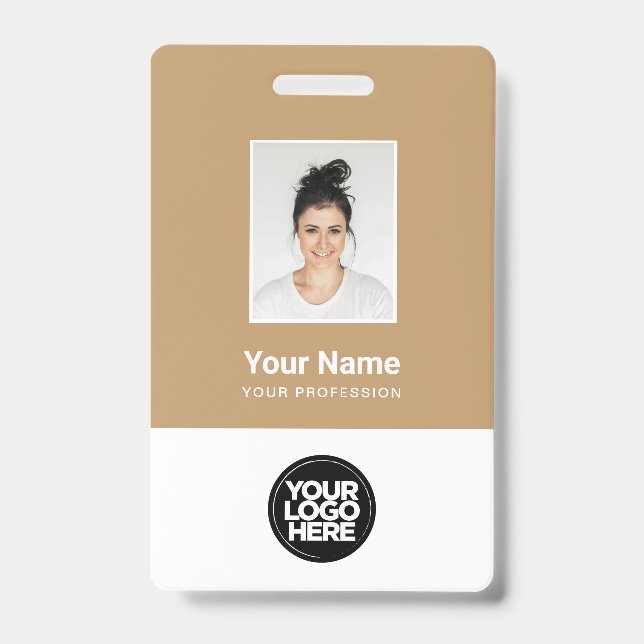 Camel Employee Photo, Bar Code, Logo, Name Badge (Front)