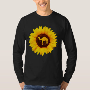 Camel  For Women Men Calf Animal Sunflower T-Shirt