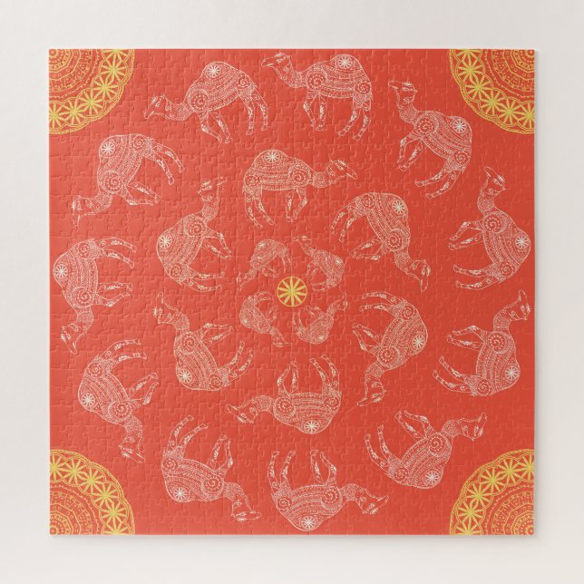 Camel Frame: Vintage Desert Map Jigsaw Puzzle (Vertical)