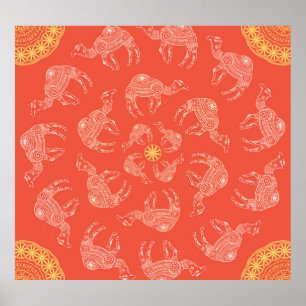 Camel Frame: Vintage Desert Map Poster