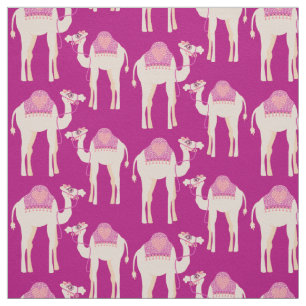 Camel graphic animal heart hump pink fabric
