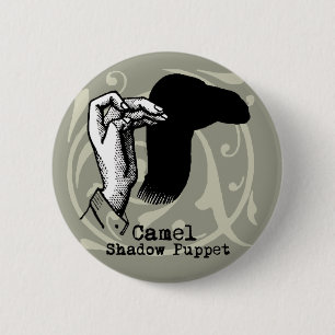 Camel Hand Puppet Shadow Games Vintage 2 Inch Round Button
