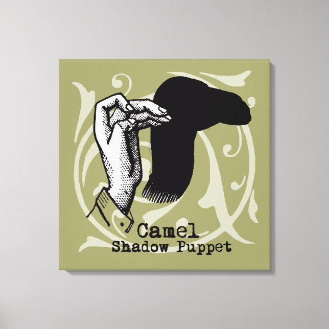 Camel Hand Puppet Shadow Games Vintage Canvas Print (Front)