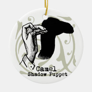 Camel Hand Puppet Shadow Games Vintage Ceramic Ornament