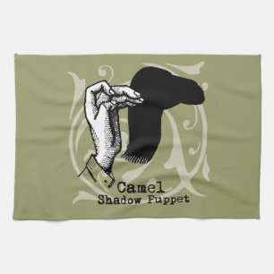 Camel Hand Puppet Shadow Games Vintage Kitchen Towel