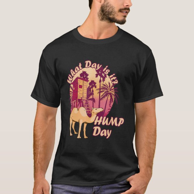 Camel Hump Day Palm Tree Nipa Hut  Hump Day Camel T-Shirt (Front)
