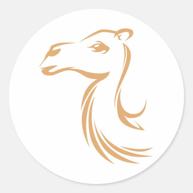 Camel in Swish Drawing Style Classic Round Sticker (Front)