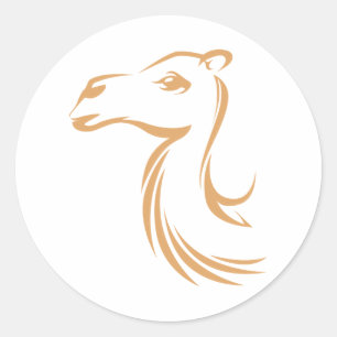 Camel in Swish Drawing Style Classic Round Sticker