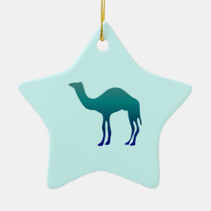 Camel in Teals Ceramic Ornament