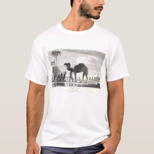 Camel in the Oasis Vintage Etching Morocco Tunisia T-Shirt (Front)