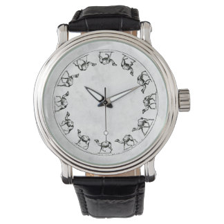 Camel Ink Drawing Illustration on White Faux Shell Watch