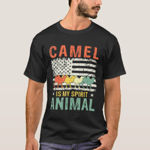 Camel Is My Spirit Animal American Flag T-Shirt