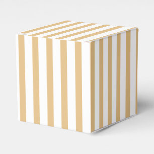 Camel khaki white vertical stripes gift favor box