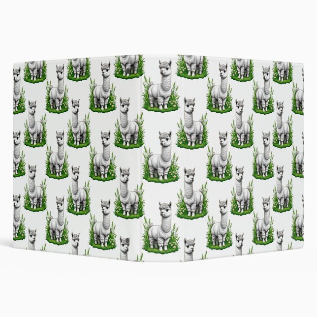 Camel llama Alpaca Pattern Design  Binder (Background)