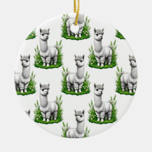 Camel llama Alpaca Pattern Design Ceramic Ornament