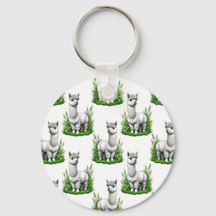 Camel llama Alpaca Pattern Design Keychain