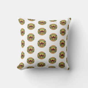 Camel Milk Delights-Tropical Camel Palm Pineapple Throw Pillow
