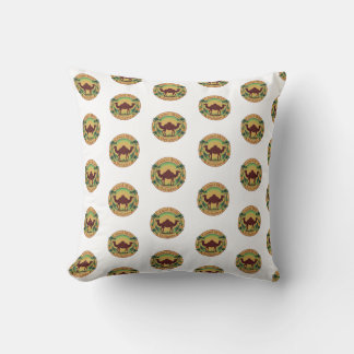 Camel Milk Delights-Tropical Camel Palm Pineapple Throw Pillow