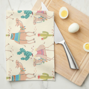 camel pattern, cactus pattern, desert print kitchen towel