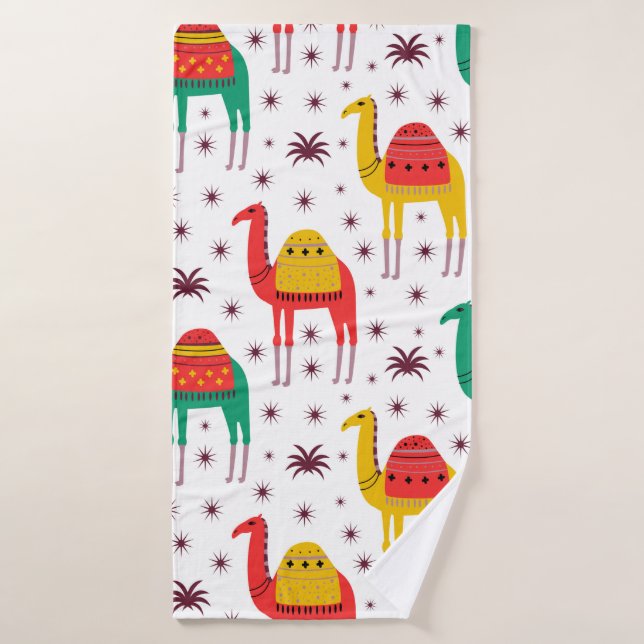 Camel pattern flat colour design bath towel (Bath Towel)