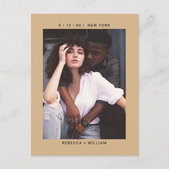 Camel Photo Wedding Enregistrer la date Invitation (Devant)