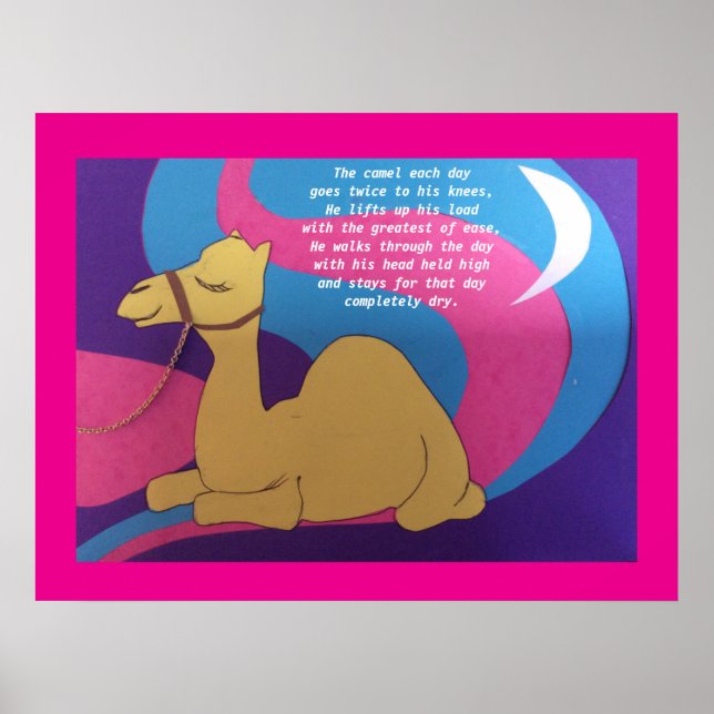 Camel poem greetings card. poster (Front)