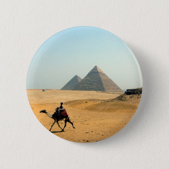 camel pyramid 2 inch round button (Front)