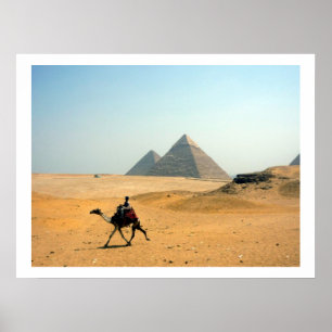 camel pyramids border poster