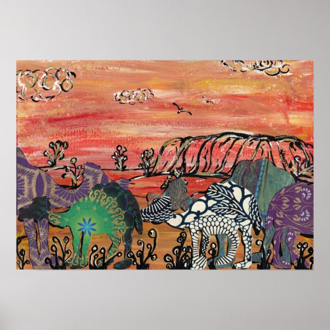 Camel Racing in the Outback print (Front)