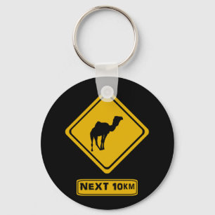 camel road sign keychain