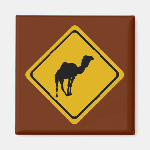 camel road sign magnet