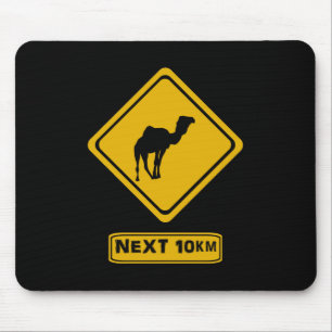 camel road sign mouse pad