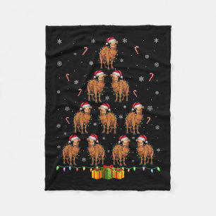 Camel Santa Hat Xmas Lights Men Women Christmas Tr Fleece Blanket