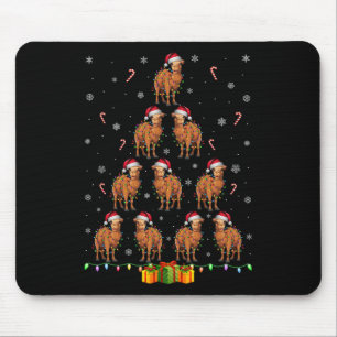 Camel Santa Hat Xmas Lights Men Women Christmas Tr Mouse Pad
