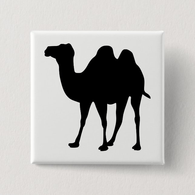 Camel Silhouette 2 Inch Square Button (Front)