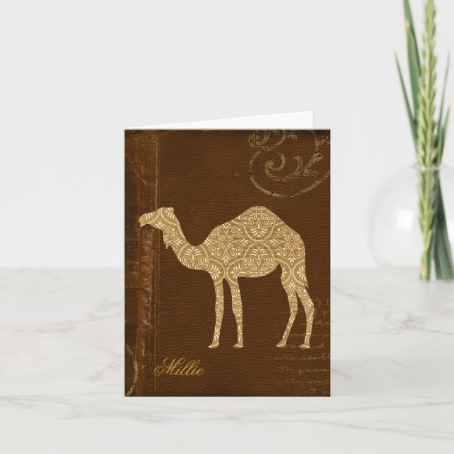 Camel Silhouette Carte pour notes personnalisé (Devant)