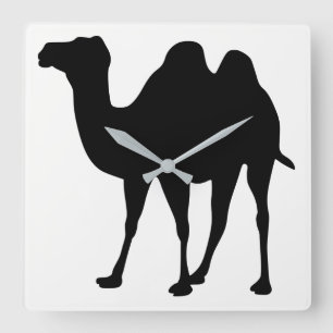 Camel Silhouette Square Wall Clock