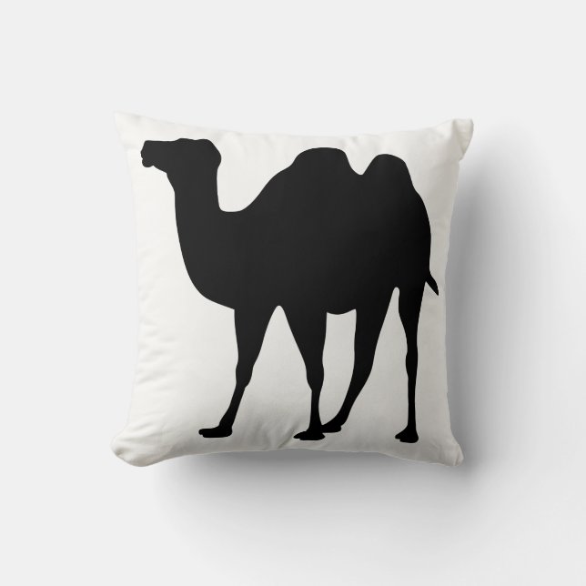 Camel Silhouette Throw Pillow (Front)