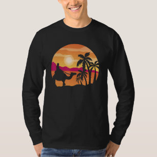 Camel Sunset Palm Tree Traveller Arabian Camel Ani T-Shirt