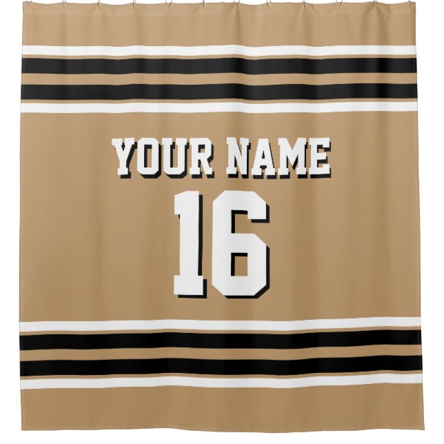 Camel Tan Black White Stripes Sports Jersey (Front)