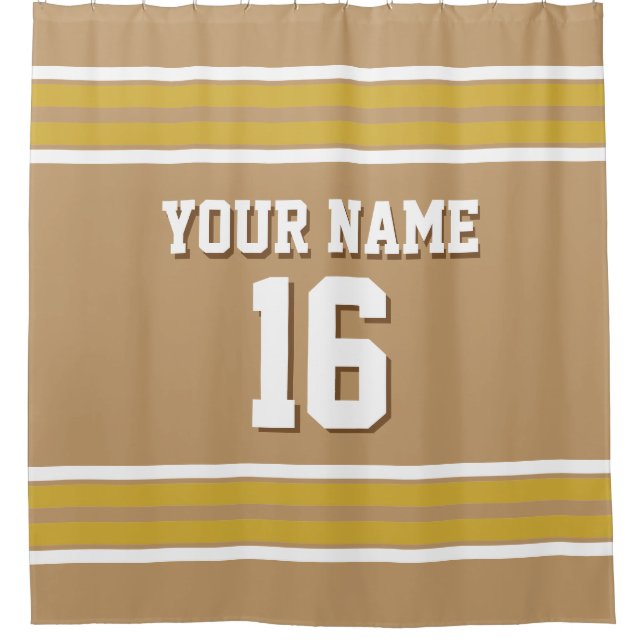 Camel Tan Gold White Stripes Sports Jersey (Front)